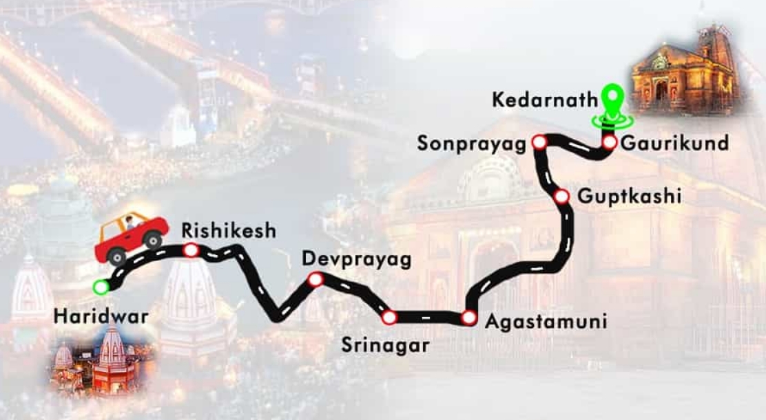 Distance from Haridwar to Kedarnath