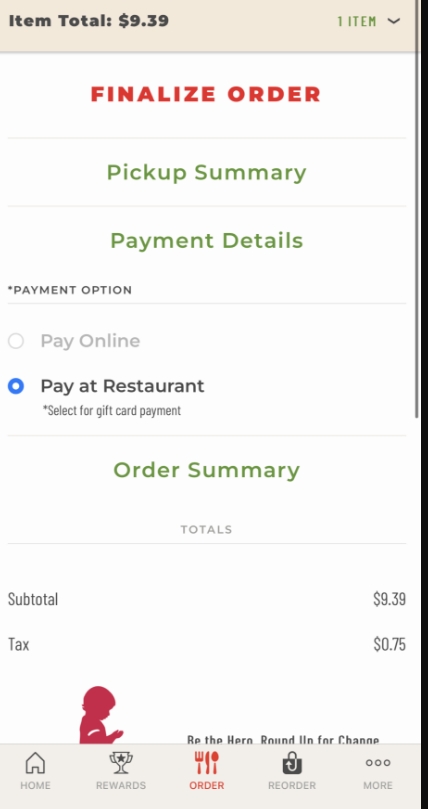 Apple Pay not available for online or catering orders