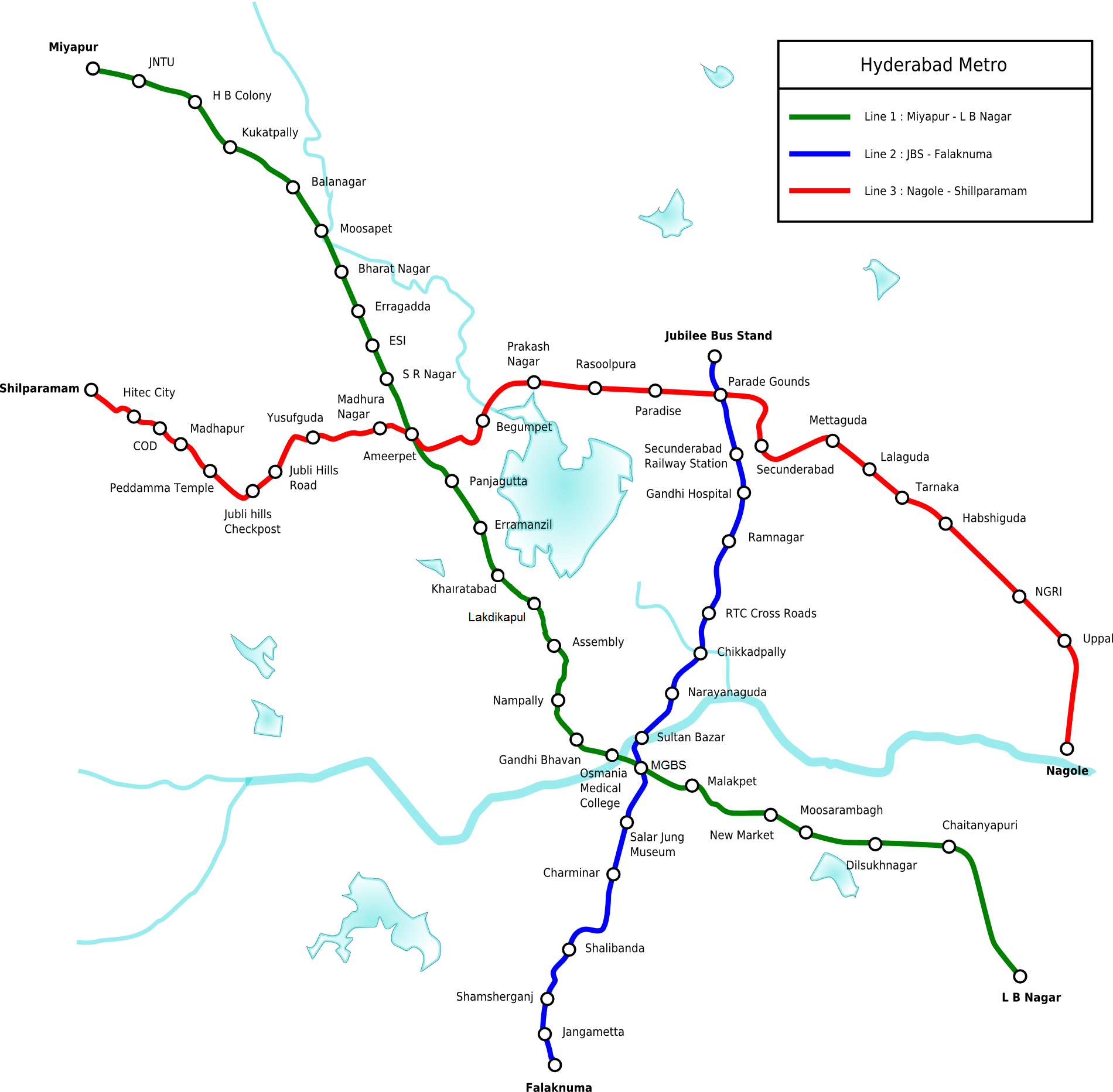 Hyderabad Metro Route Map