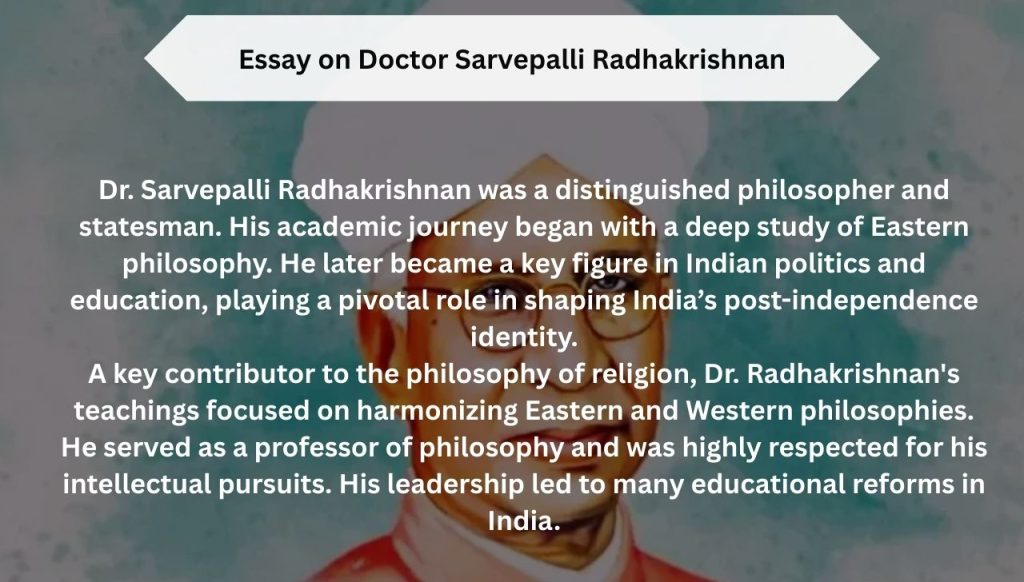 Essay on Doctor Sarvepalli Radhakrishnan
