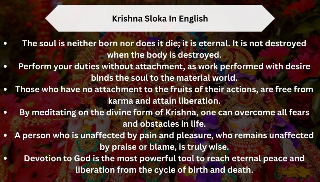 Krishna Sloka In English
