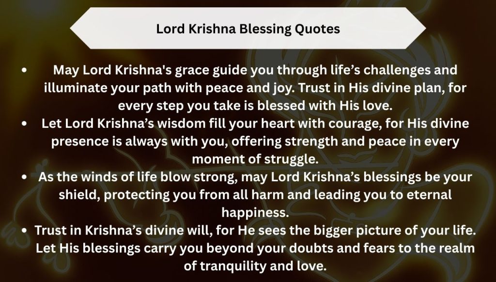 Lord Krishna Blessing Quotes